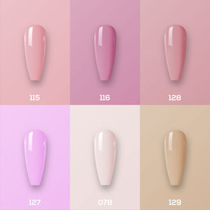 Lavis Nail Lacquer Set N2 (6 colors): 115, 116, 128, 137, 078, 129 by LAVIS NAILS sold by DTK Nail Supply