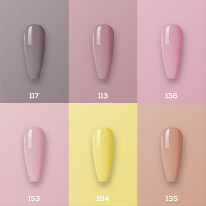 Lavis Nail Lacquer Set N3 (6 colors): 117, 113, 136, 153, 184, 135 by LAVIS NAILS sold by DTK Nail Supply