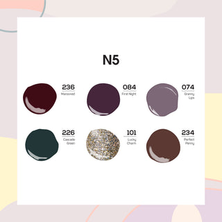  Lavis Nail Lacquer Set N5 (6 colors): 236, 084, 074, 226, 101, 234 by LAVIS NAILS sold by DTK Nail Supply