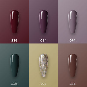 Lavis Nail Lacquer Set N5 (6 colors): 236, 084, 074, 226, 101, 234 by LAVIS NAILS sold by DTK Nail Supply