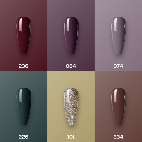 Lavis Nail Lacquer Set N5 (6 colors): 236, 084, 074, 226, 101, 234 by LAVIS NAILS sold by DTK Nail Supply