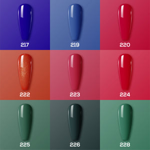 Lavis Nail Lacquer Fall Winter Set N8 (9 colors): 217, 219, 220, 222, 223, 224, 225, 226, 228 by LAVIS NAILS sold by DTK Nail Supply