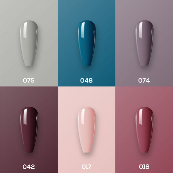Lavis Nail Lacquer Set N9 (6 colors): 075, 048, 074, 042, 017, 016 by LAVIS NAILS sold by DTK Nail Supply