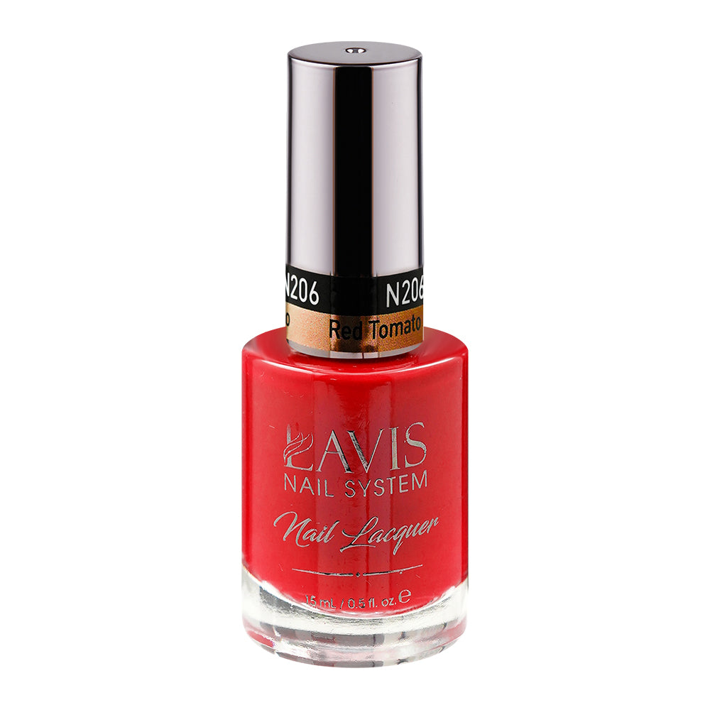 LAVIS Nail Lacquer - 206 Red Tomato - 0.5oz by LAVIS NAILS sold by DTK Nail Supply