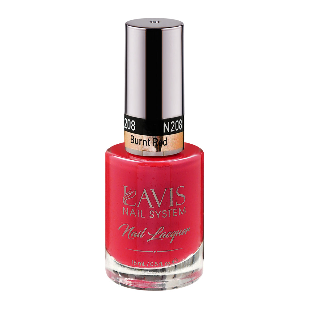 LAVIS Nail Lacquer - 208 Burnt Red - 0.5oz by LAVIS NAILS sold by DTK Nail Supply