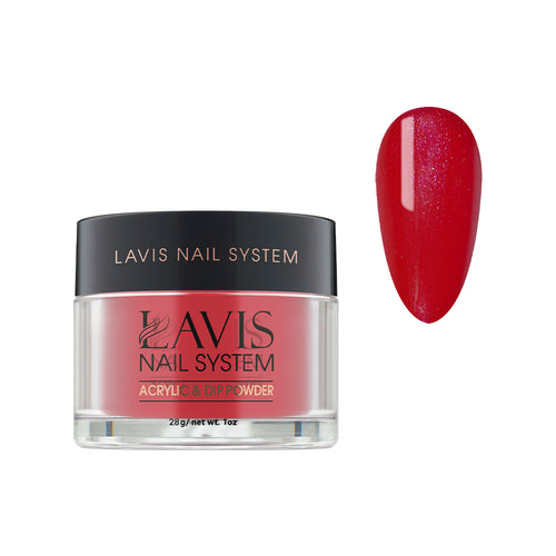 Lavis Acrylic Powder - 211 Heartfelt Red - Shimmer Red Colors by LAVIS NAILS sold by DTK Nail Supply