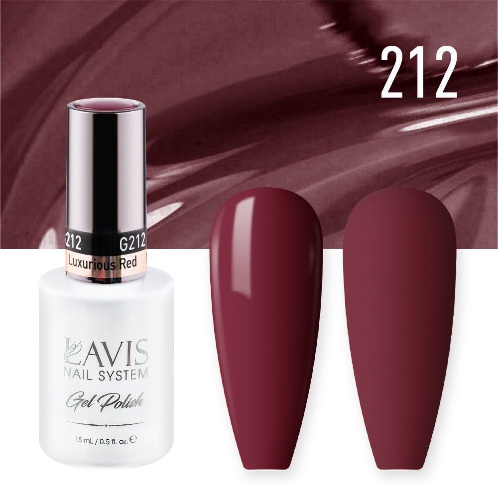 LAVIS Nail Lacquer - 212 Luxurious Red - 0.5oz by LAVIS NAILS sold by DTK Nail Supply