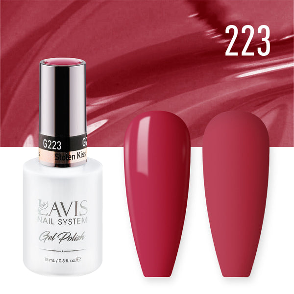 Lavis Gel Polish 223 - Crimson Colors - Stolen Kiss by LAVIS NAILS sold by DTK Nail Supply