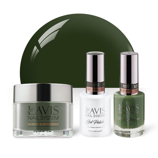 LAVIS 3 in 1 - 252 Fern Green - Acrylic & Dip Powder, Gel & Lacquer by LAVIS NAILS sold by DTK Nail Supply