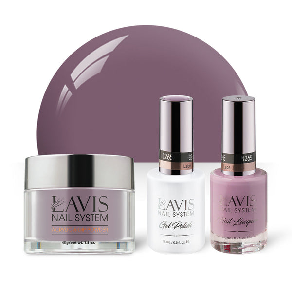 LAVIS 3 in 1 - 265 Lace - Acrylic & Dip Powder, Gel & Lacquer by LAVIS NAILS sold by DTK Nail Supply