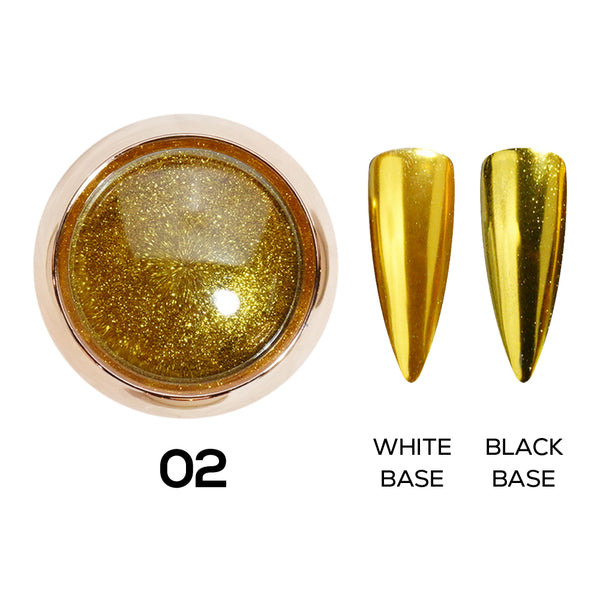 Set Classic Chrome Nail Powder - 6 Colors by Chrome sold by DTK Nail Supply