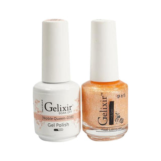  Gelixir Gel Nail Polish Duo - 038 Glitter, Rosegold Colors - Noble Queen by Gelixir sold by DTK Nail Supply