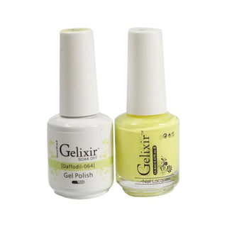 Gelixir Gel Nail Polish Duo - 064 Yellow, Neon Colors - Daffodil by Gelixir sold by DTK Nail Supply