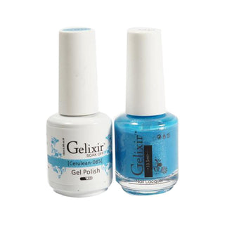  Gelixir Gel Nail Polish Duo - 085 Blue, Glitter Colors - Cerulean by Gelixir sold by DTK Nail Supply
