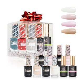 LDS Holiday Gift Bundle: 4 Gel & Lacquer, 1 Base Gel, 1 Top Gel - 051, 053, 055, 149 by LDS sold by DTK Nail Supply