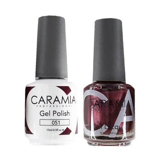  Caramia Gel Nail Polish Duo - 051 Red, Shimmer Colors by Caramia sold by DTK Nail Supply
