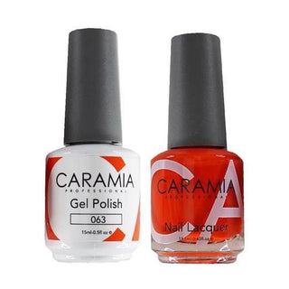  Caramia Gel Nail Polish Duo - 063 Red Colors by Caramia sold by DTK Nail Supply