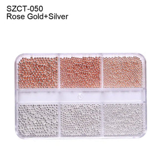  6 Grids of Ball Beads - SZCT 050 - Silver/Bronze by Nail Charm sold by DTK Nail Supply