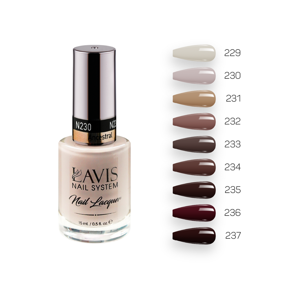 Lavis Nail Lacquer Fall Winter Set N1 (9 colors): 229, 230, 231, 232, 233, 234, 235, 236, 237 by LAVIS NAILS sold by DTK Nail Supply
