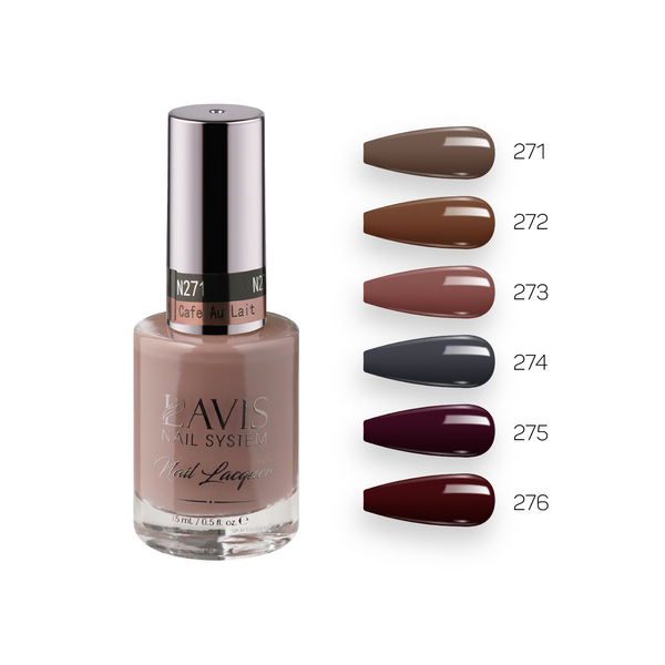 Lavis Nail Lacquer Fall Winter Set N6 (6 colors): 271, 272, 278, 274, 275, 278 by LAVIS NAILS sold by DTK Nail Supply