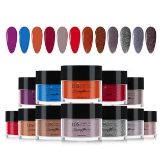  LDS Fall Collection 1oz/ea (12 Colors): 037, 038, 039, 040, 041, 042, 043, 044, 045, 046, 047, 048 by LDS sold by DTK Nail Supply