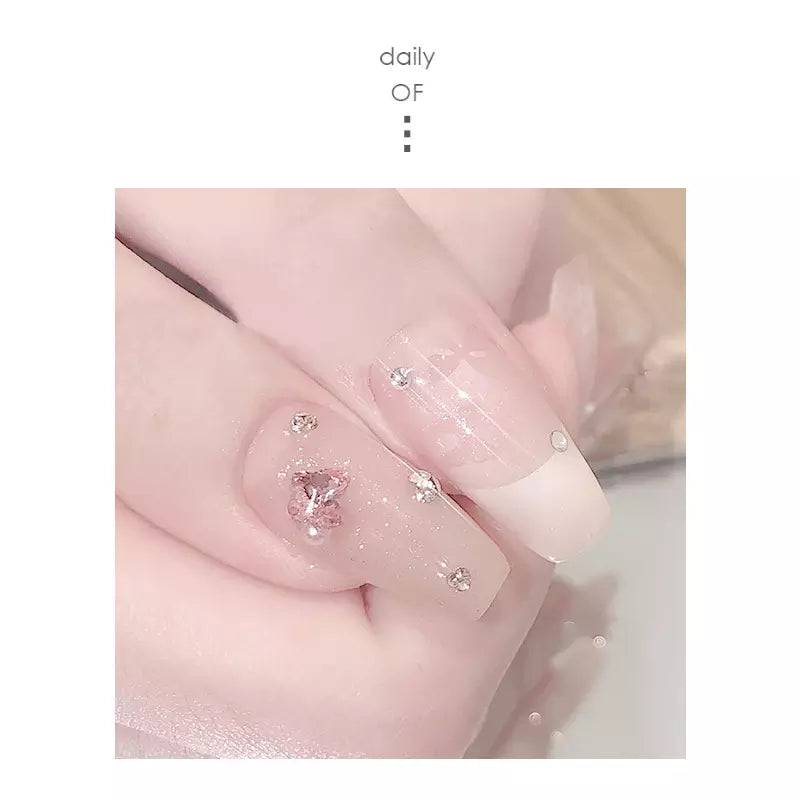 6 Grids Sharp Diamond Pink Glass Rhinestones #06