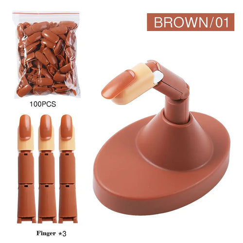 Brown Mechanical False Finger - With Base by OTHER sold by DTK Nail Supply