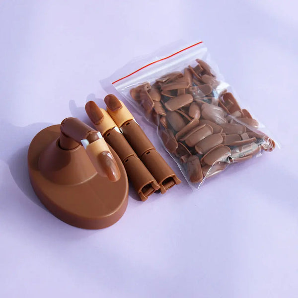 Brown Mechanical False Finger - With Base by OTHER sold by DTK Nail Supply