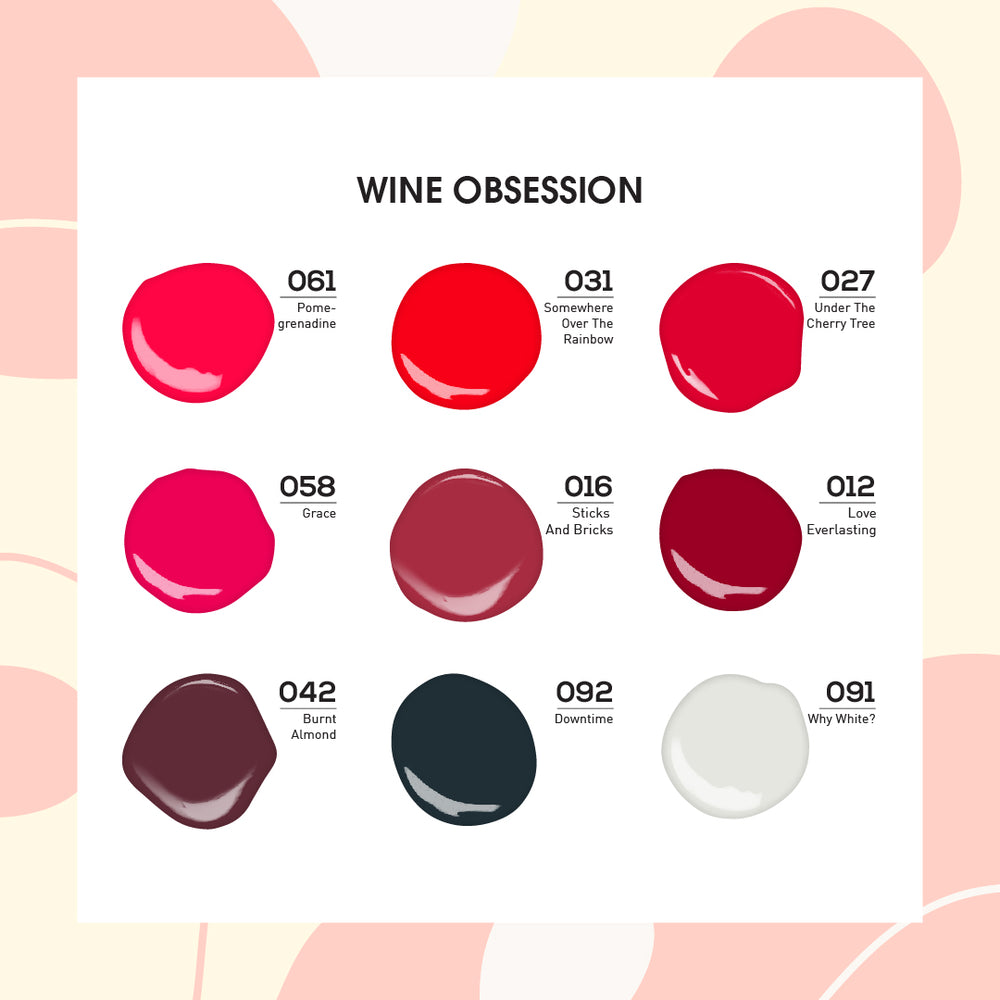 WINE OBSESSION - Lavis Holiday Nail Lacquer Collection: 012; 016; 027; 031; 042; 058; 061; 091; 092 by LAVIS NAILS sold by DTK Nail Supply