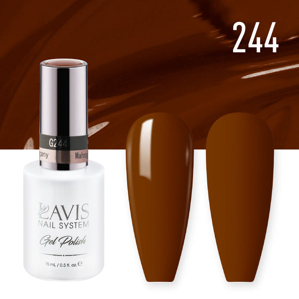 Lavis Gel Polish 244 - Brown Colors - Mahogany by LAVIS NAILS sold by DTK Nail Supply