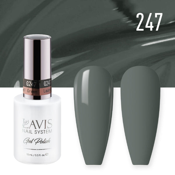 Lavis Gel Polish 247 - Moss Gray Colors - Laurel Green by LAVIS NAILS sold by DTK Nail Supply