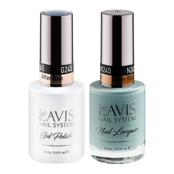 Lavis Gel Nail Polish Duo - 245 (Ver 2) Blue Colors - After Rain by LAVIS NAILS sold by DTK Nail Supply