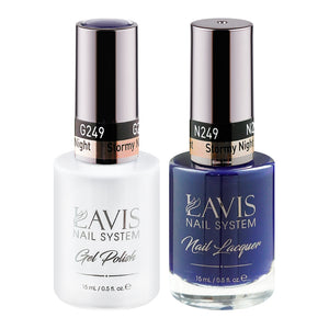 Lavis Gel Nail Polish Duo - 249 (Ver 2) Blue Colors - Stormy Night by LAVIS NAILS sold by DTK Nail Supply