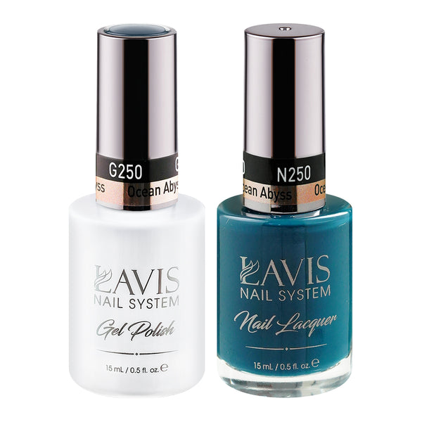 Lavis Gel Nail Polish Duo - 250 (Ver 2) Green Colors - Ocean Abyss by LAVIS NAILS sold by DTK Nail Supply
