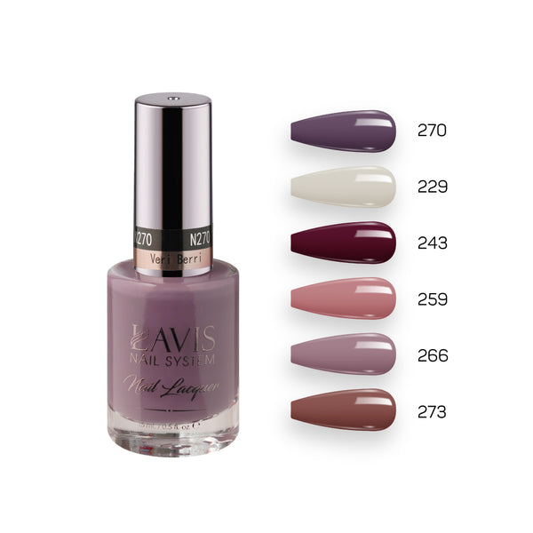 Lavis Nail Lacquer Fall Set N (6 colors): 270; 229; 243; 259; 266; 273 by LAVIS NAILS sold by DTK Nail Supply