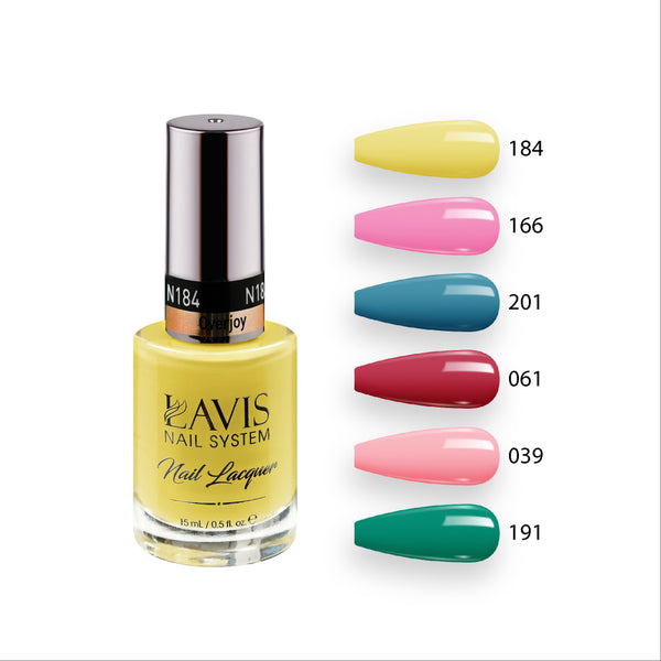 Lavis Nail Lacquer Summer Set N12 (6 colors): 184, 166, 201, 061, 039, 191 by LAVIS NAILS sold by DTK Nail Supply