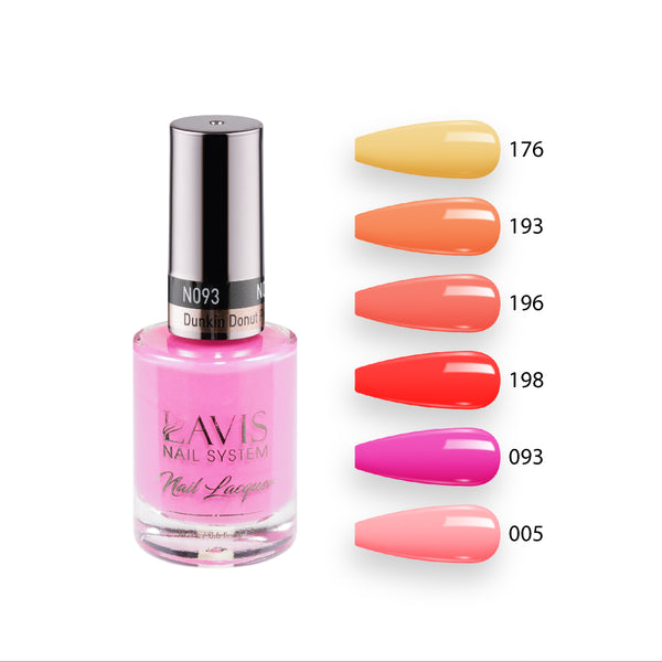 Lavis Nail Lacquer Summer Set N4 (6 colors): 176, 193, 196, 198, 093, 005 by LAVIS NAILS sold by DTK Nail Supply