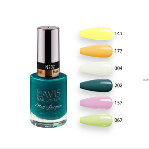 Lavis Nail Lacquer Summer Set N8 (6 colors): 141, 177, 004, 202, 157, 067 by LAVIS NAILS sold by DTK Nail Supply