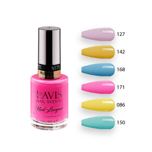 Lavis Nail Lacquer Summer Set N9 (6 colors): 127, 142, 168, 171, 086, 150 by LAVIS NAILS sold by DTK Nail Supply