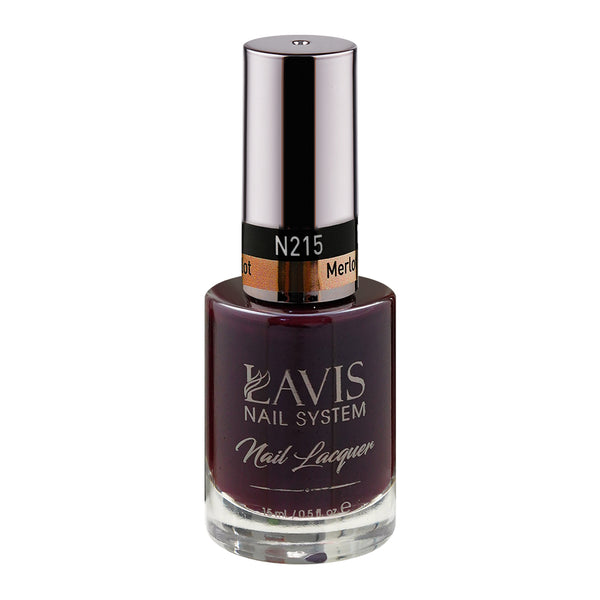 LAVIS Nail Lacquer - 215 Merlot - 0.5oz by LAVIS NAILS sold by DTK Nail Supply