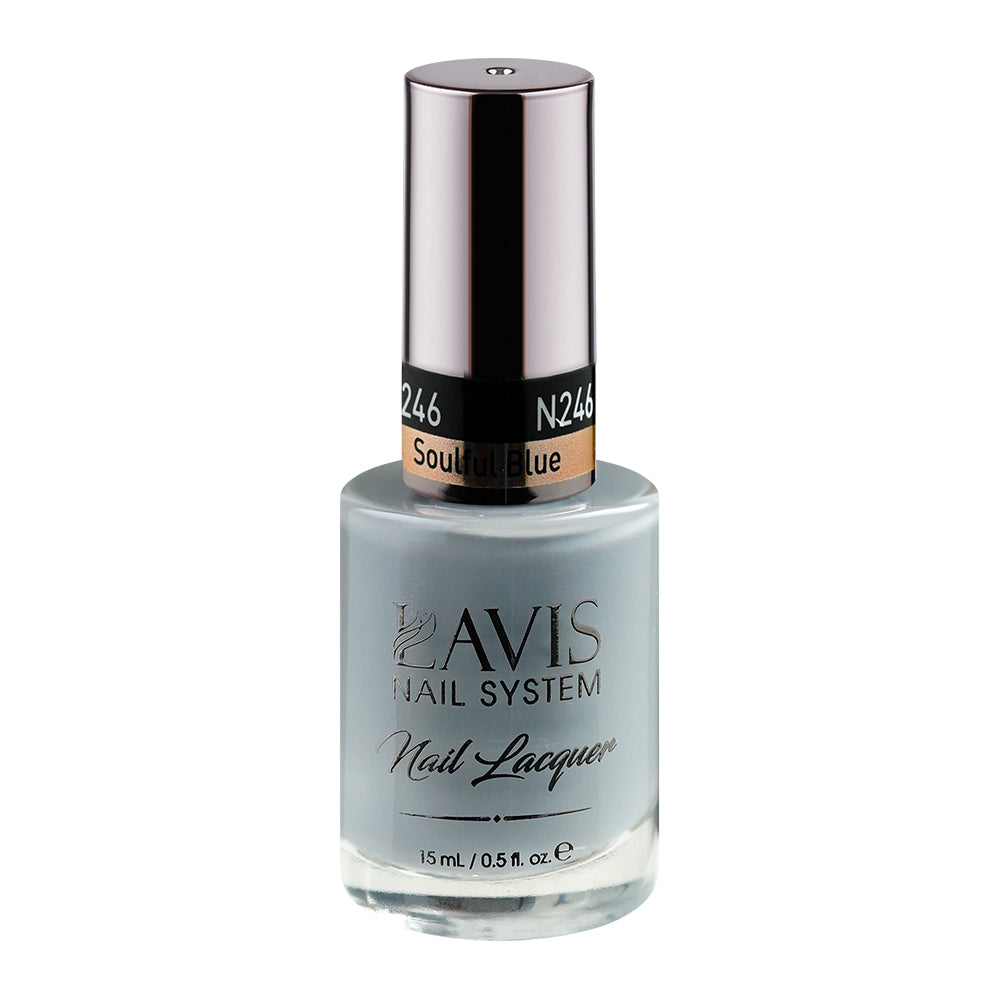 LAVIS Nail Lacquer - 246 (Ver 2) Soulful Blue - 0.5oz by LAVIS NAILS sold by DTK Nail Supply