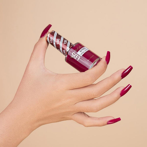 LDS Gel Nail Polish Duo - 136 Red Colors - Strawberry Glaze by LDS sold by DTK Nail Supply