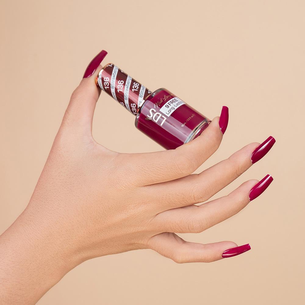 LDS 3 in 1 - 136 Strawberry Glaze - Dip, Gel & Lacquer Matching by LDS sold by DTK Nail Supply
