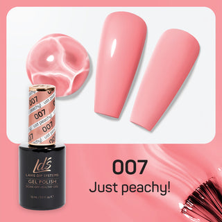 LDS 007 Just Peachy - LDS Healthy Gel Polish & Matching Nail Lacquer Duo Set - 0.5oz