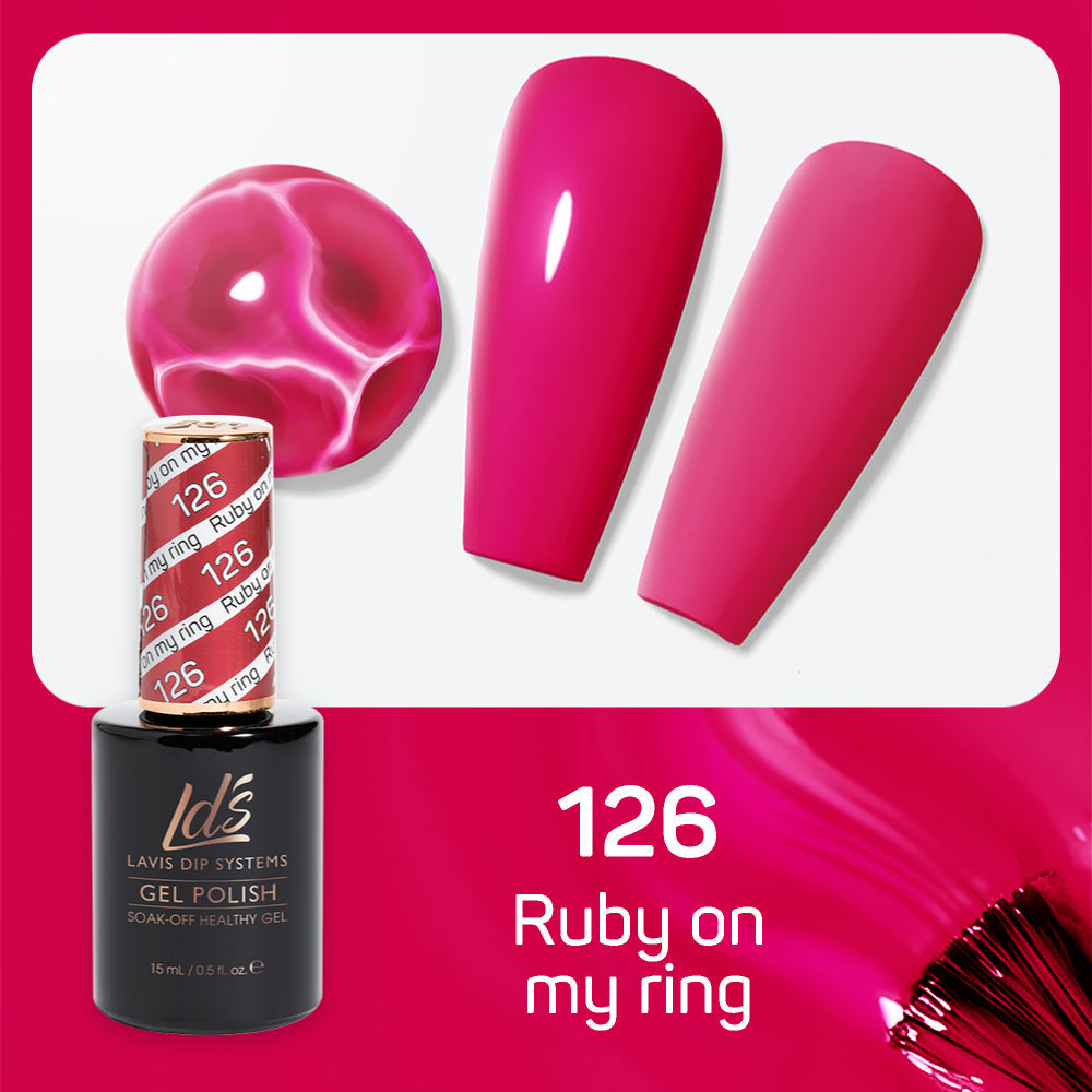 LDS Hema Free Gel Polish 126 - Ruby On My Ring by LDS HEMA FREE GEL POLISH sold by DTK Nail Supply