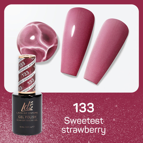 LDS Gel Nail Polish Duo - 133 Glitter Colors - Sweetest Straberry by LDS sold by DTK Nail Supply