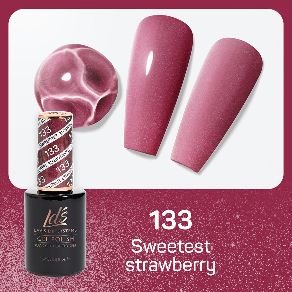 LDS Gel Nail Polish Duo - 133 Glitter Colors - Sweetest Straberry by LDS sold by DTK Nail Supply