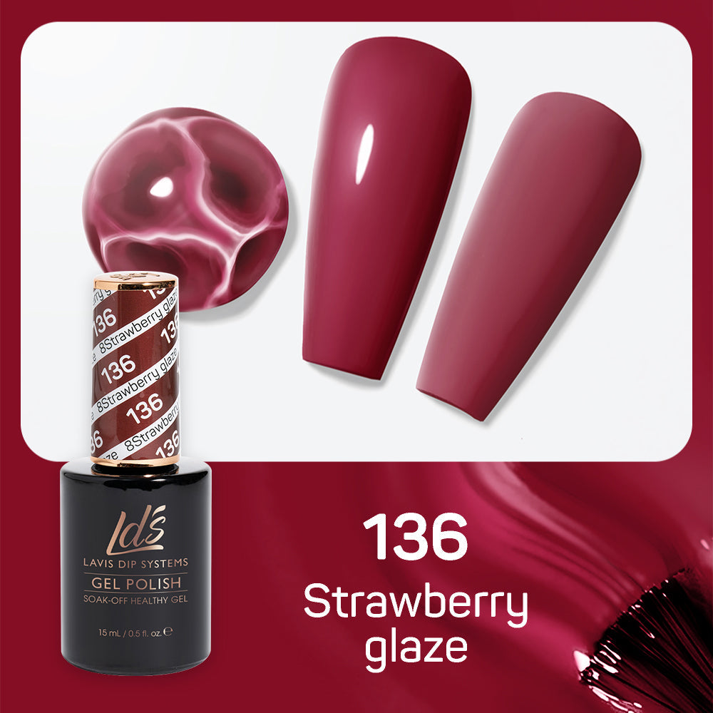 LDS Gel Polish 136 - Red Colors - Strawberry Glaze