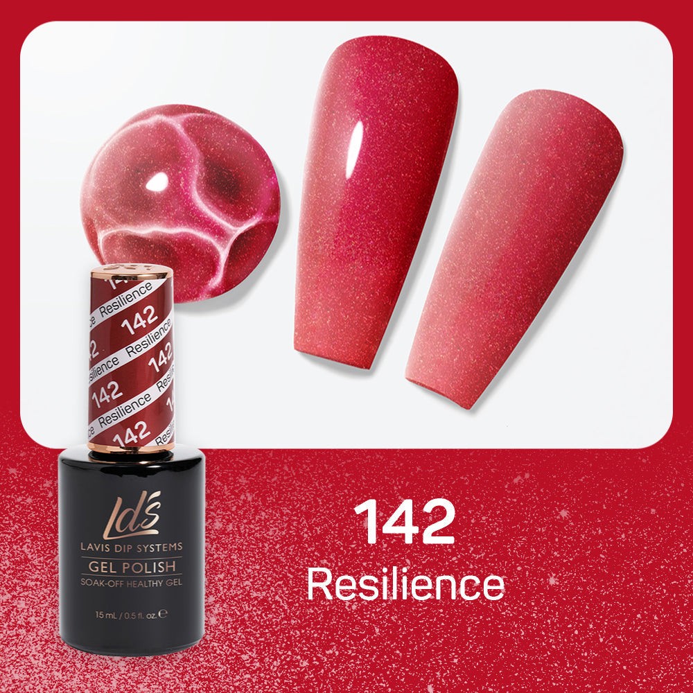 LDS Gel Polish 142 - Glitter, Red Colors - Resilience