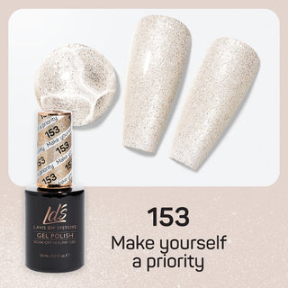  LDS Gel Polish 153 - Glitter, Gold Colors - Make Yourself A Priority by LDS sold by DTK Nail Supply